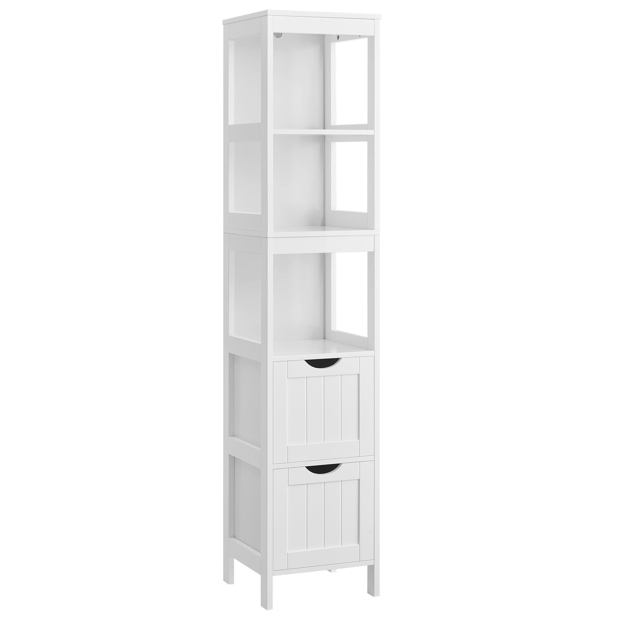 Tall Skinny Bathroom Floor Storage Cupboard with 2 Drawers an