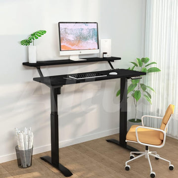 2 Tier Standing Desk, Height Adjustable, Motorised, Sit or Stand