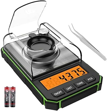 Digital Milligram Scale, 50g, 0.001g Precise Graduation with Calibration Weights, Tweezers, Batteries