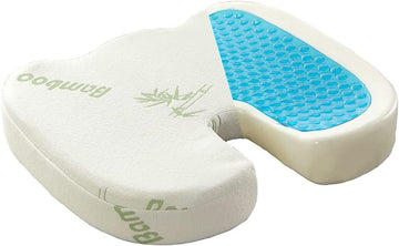 Ergonomic Coccyx Seat Cushion, Cooling Gel + Memory Foam, Bamboo Fibre Removable Cover