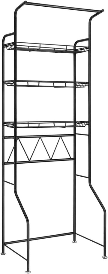 3-Tier Steek Over-Toilet Washing Machine Freestanding Bathroom Shelf Rack for Laundry Storage & Oranising