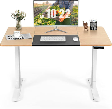 140x70cm Height Adjustable Electric Standing Desk with Splice Board, Memory Preset Controller