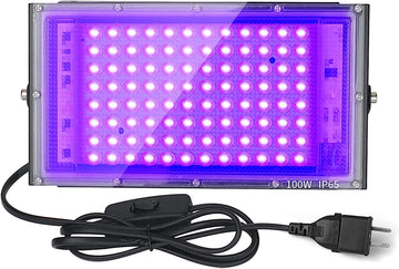 UV LED Black Lights Flood Bulbs 100W / 50W 395nm Ultraviolet Lamp IP66, Waterproof