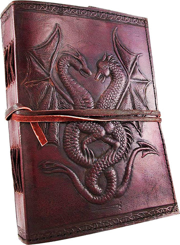 18cm Double dragon Leather Book Journal DiaryNotebook Sketchbook