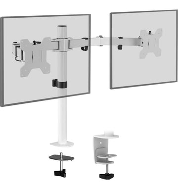 Dual Monitor Stand Double Monitor Arm, Dual VESA Arm Mount 75mm/100mm, Height Adjustable + Base