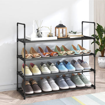 4 Tier Shoe Rack, Black