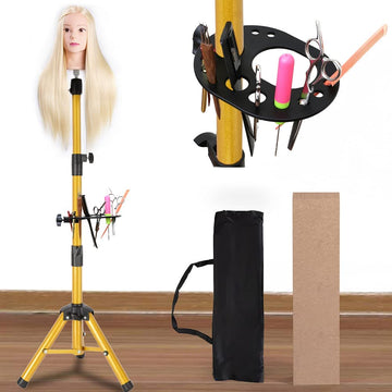 Mannequin Head Stand - Adjustable, Heavy Duty Tripod for Cosmetology Displays