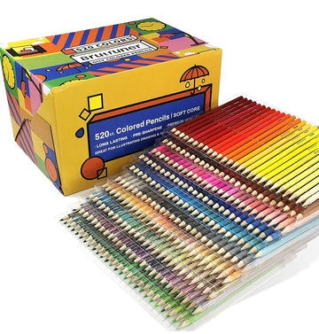 520 Coloured Pencils, Professional Colouring Pencils, Soft Wax-Based Cores, Numbered